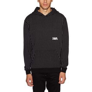 RTA BRAND Pinstripe Logo Hoodie Men BLACK Sweaters & Cardigans
